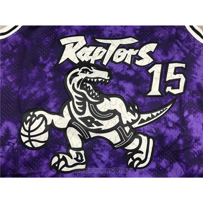 Camiseta Toronto Raptors Vince Carter #15 Galaxy Violeta